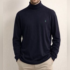 Men's Navy Blue Polo by Ralph Lauren Turtleneck LS Tee